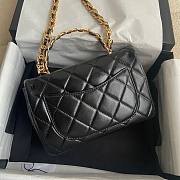 Chanel Small Flap With Top Handle Black 21x13x8cm - 5