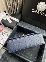 Chanel Medium Flap Bag Navy Blue Lambskin Gold 25cm - 6