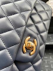 Chanel Medium Flap Bag Navy Blue Lambskin Gold 25cm - 5