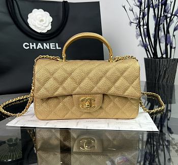 Chanel Top Handle Gold Caviar 20x12x6cm