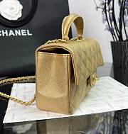 Chanel Top Handle Gold Caviar 20x12x6cm - 3