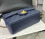 Chanel Top Handle Caviar Nany Blue Gold 20x14x7cm - 6