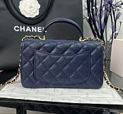 Chanel Top Handle Caviar Nany Blue Gold 20x14x7cm - 5