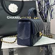 Chanel Top Handle Caviar Nany Blue Gold 20x14x7cm - 3