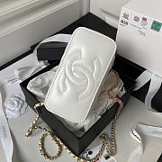 Chanel Vanity Case Top Handle White Pink 17x9.5x8cm - 4