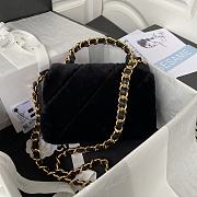 Chanel Flap Bag Top Handle Shearling Black 18x23x9cm - 4
