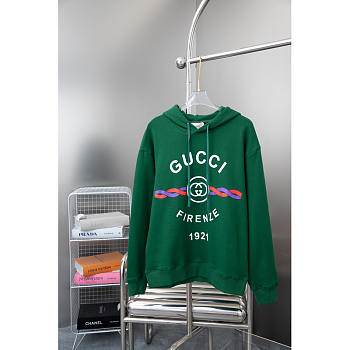 Gucci G-lock Lace Hooded Sweatshirt Green