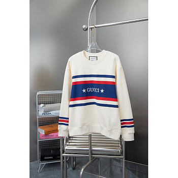 Gucci Knitted Nitted Cotton Sweatershirt With Embroidery White