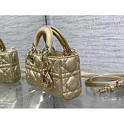 Dior Lady D-Joy Super Mini Bag Sheepskin Champagne Gold 16x5.5x10cm - 2