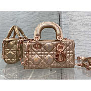 Dior Lady D-Joy Super Mini Bag Sheepskin Champagne Pink 16x5.5x10cm - 1