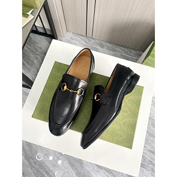 Gucci Jordaan Leather Horsebit Loafters Black