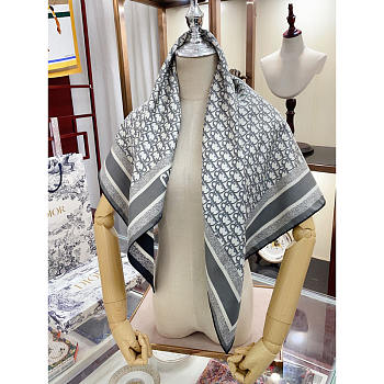 Dior Oblique Diortwin 90 Square Scarf Grey 90x90cm