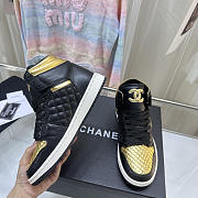 Chanel Gold Black Hight Sneaker - 5