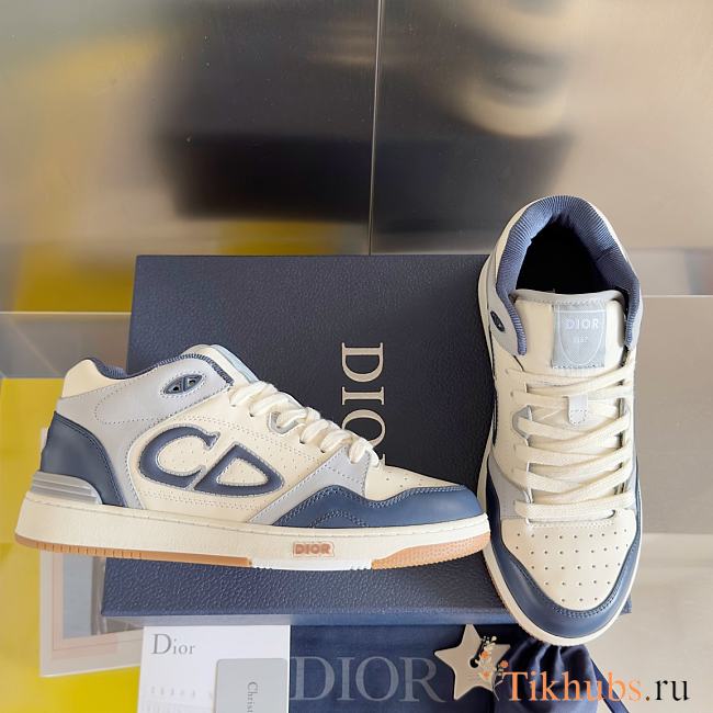 Dior B57 Mid-Top Sneaker Navy Blue and Cream - 1