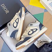 Dior B57 Mid-Top Sneaker Navy Blue and Cream - 4