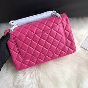 Chanel Bag Jumbo Double Flap Quilted Hot Pink Fuchsia Silver 30cm - 6