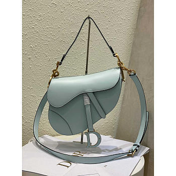 Dior Saddle Bag With Strap Placid Blue 25.5 x 20 x 6.5 cm