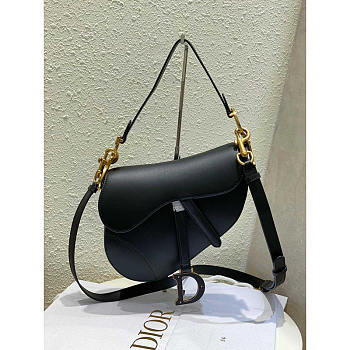 Dior Saddle Bag With Strap Black 25.5 x 20 x 6.5 cm