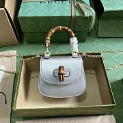 Gucci Bamboo 1947 Super Mini Bag Silver 18.5x12x5.5cm - 1