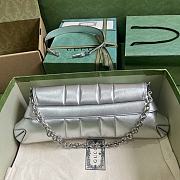Gucci Horsebit Chain Medium Shoulder Bag Silver 38x15x16cm - 3