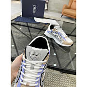 Dior B30 Sneakers Cream Mesh And Beige Blue And Gray Technical Fabric - 4