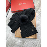 Loro piana Wool Pom And Scarf Black - 4