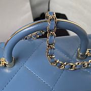 Chanel Small Box Bag Shiny Calfskin Gold Blue 13.5x19x8cm - 5