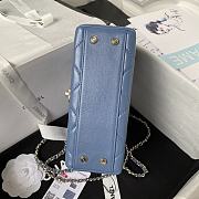 Chanel Small Box Bag Shiny Calfskin Gold Blue 13.5x19x8cm - 3