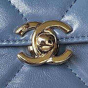 Chanel Small Box Bag Shiny Calfskin Gold Blue 13.5x19x8cm - 2