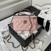 Chanel Vanity Case 23K Pink Lambskin 17x9.5x8cm - 1