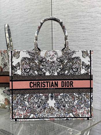 Dior Large Book Tote White and Pastel Pink Butterfly 42 x 35 x 18.5 cm