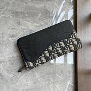 Dior Saddle Zipped Long Wallet Beige Black 19.8 x 11 cm - 5