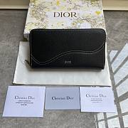 Dior Saddle Zipped Long Wallet Black 19.8 x 11 cm - 1