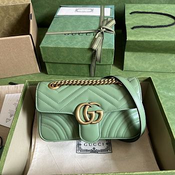 Gucci Mini Marmont Green Shoulder Bag 23x14x6cm