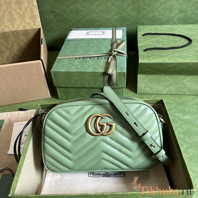 Gucci Marmont Small Shoulder Green Bag 24x12x7cm - 1