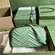 Gucci Marmont Small Shoulder Green Bag 24x12x7cm - 3