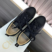 Chloe Low Top Black Leather Sneakers - 2