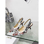 Dior J'Adior Slingback Pump Embroidered Cotton White Multicolor 6.5cm - 3