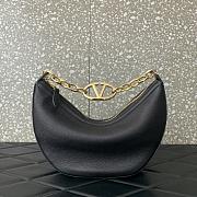 Valentino Garavani Guitar Rockstud Hobo Bag Black 29x23x11cm - 4