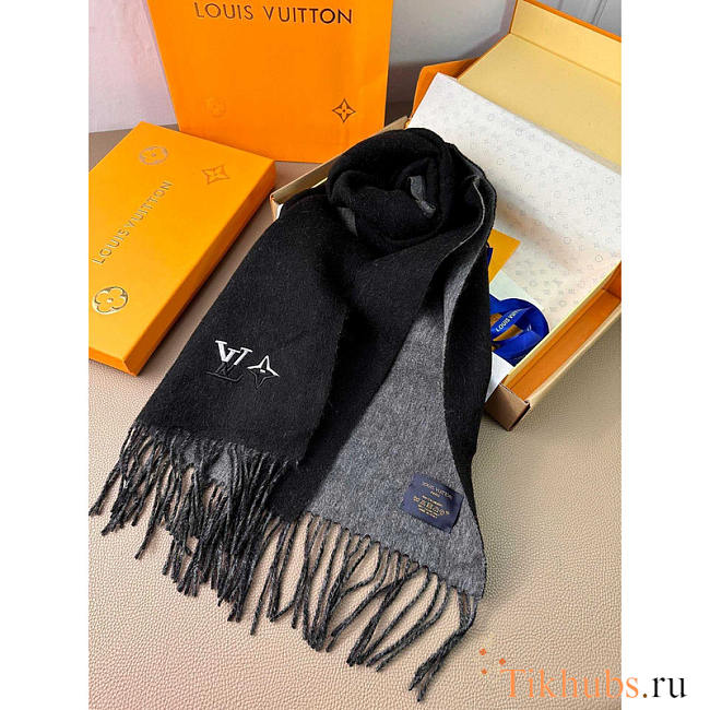 Louis Vuitton LV Cashmere Scarf Black/Gray - 1