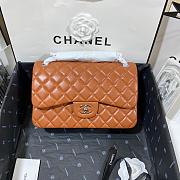 Chanel Jumbo Flap Bag Lambskin Caramel Silver 30cm - 1