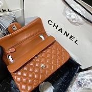 Chanel Medium Flap Bag Lambskin Caramel Silver 25cm - 6