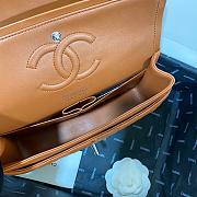 Chanel Medium Flap Bag Lambskin Caramel Silver 25cm - 4