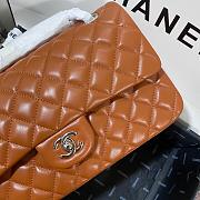 Chanel Medium Flap Bag Lambskin Caramel Silver 25cm - 3