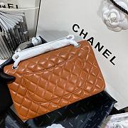 Chanel Medium Flap Bag Lambskin Caramel Silver 25cm - 2