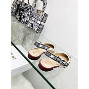 Dior J'Adior Slingback Falt Embroidered Cotton White Multicolor - 3