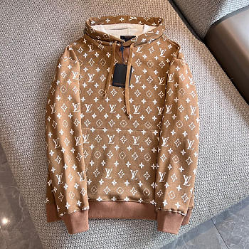 Louis Vuitton LV Flight Mode Cotton Monogram Toweling Hoodie Beige