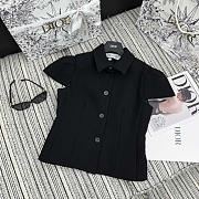 Dior Fitted Short-sleeved Jacket Black Wool And Silk - 1