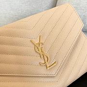 YSL Tan Matelasse Envelope Wristlet Clutch 21x16x3cm - 2