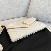 YSL White Gold Matelasse Envelope Wristlet Clutch 21x16x3cm - 5